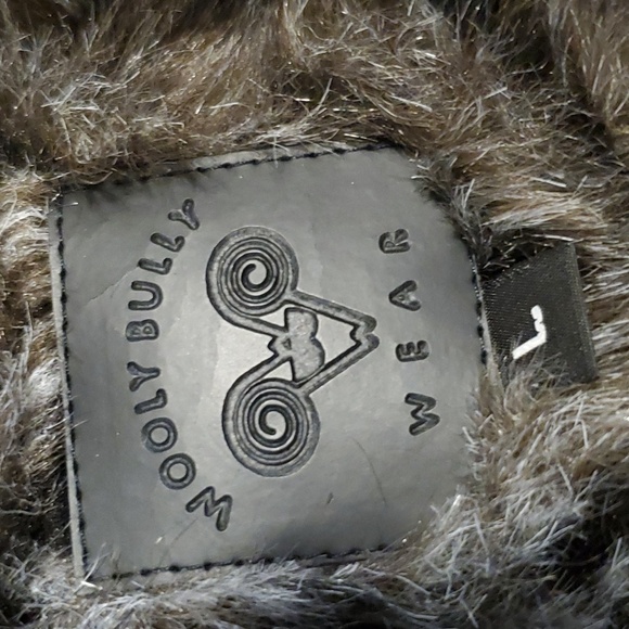 Wooly Bully Wear Gray Fleece Pullover Sweater Sweatshirt with Faux Fur Size L - Picture 4 of 10